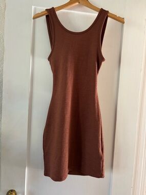 Roxy Sleeveless Mini Dress in Rust Brown